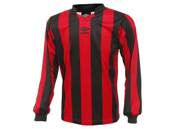 UMBRO Certi Strip Jsy LS Rød/Sort XXL Stripet teknisk spillertrøye 